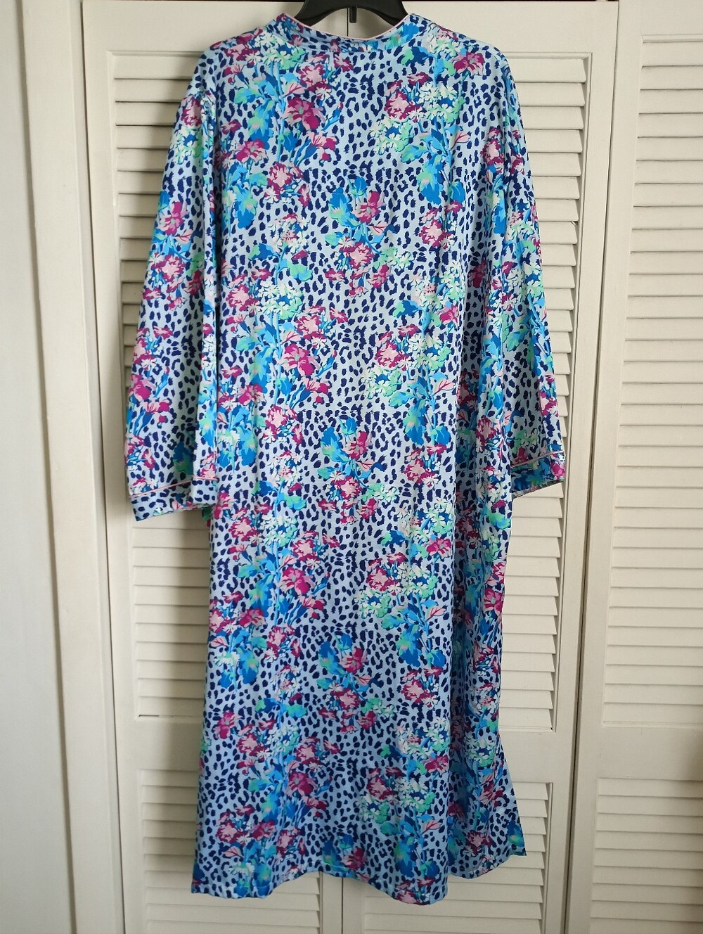 Women's Miss Elaine Floral Print Zip-Front Robe/Nightgown (2X) - Picture 10 of 15